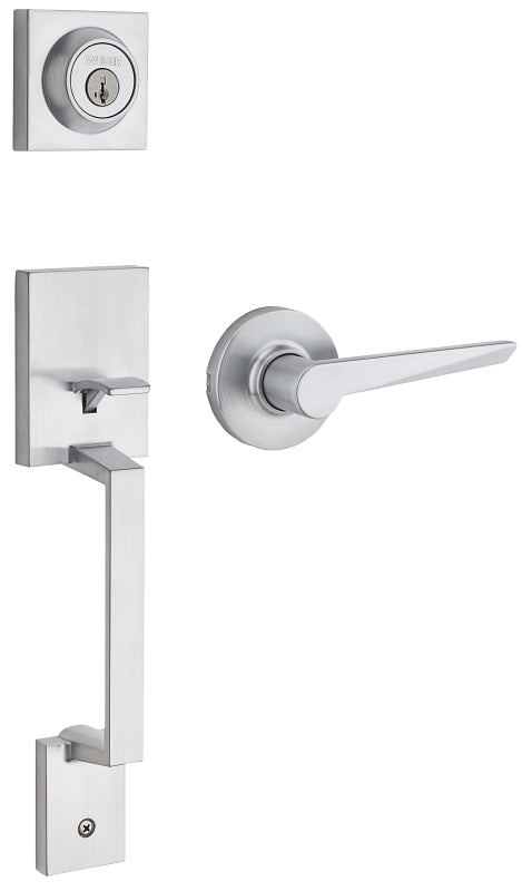 Weiser Amador x Tristan Series GLC9471AMD/TSL26D Single-Lock Handleset, 3 Grade, Keyed Key, Satin Chrome, K Keyway