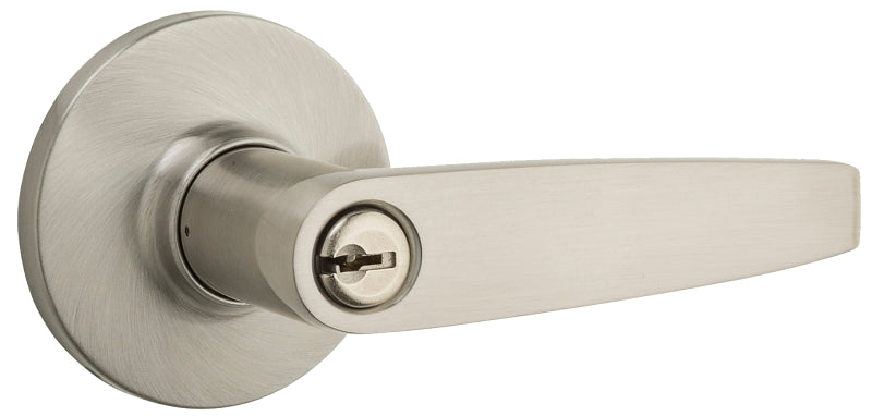 Weiser Safe Lock Winston Series 9SL50000-022 Entry Lever, Levers Lock, Satin Nickel, Residential, Universal Hand