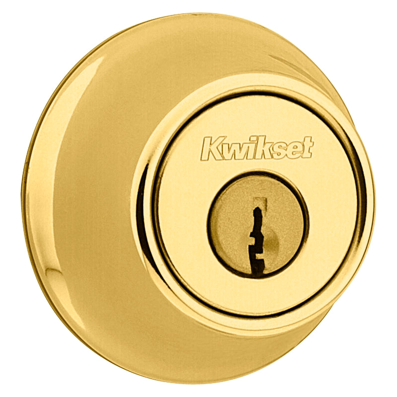 Kwikset 660M3CPRFLRCSK6 Deadbolt, Polished Brass, K Keyway