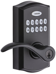 Weiser Electronics SmartCode 10 Commercial Lever Series 9GED26000-002 Electronic Lock, Contemporary Design, Matte Black