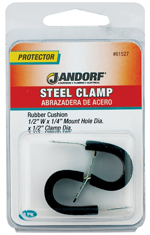 Jandorf 61527 Cushion Clamp, Rubber/Steel, Black