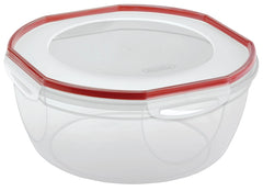 Sterilite Ultra•Seal 03958602 Storage Bowl, 8.1 qt Capacity, Plastic, Clear/Rocket Red, 5-5/8 in Dia, 12 in H