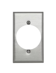 Leviton 83028 Wallplate, 4-1/2 in L, 2-3/4 in W, 1-Gang, Aluminum, Silver, Satin, Flush Mounting