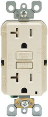 Leviton R96-GFTR2-0KT GFCI Duplex Receptacle, 2 -Pole, 20 A, 125 V, Back, Side Wiring, NEMA: 5-20R, Light Almond