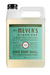 Mrs. Meyer's Clean Day 11182 Dish Soap Refill, 48 fl-oz Bottle, Liquid, Basil, Colorless