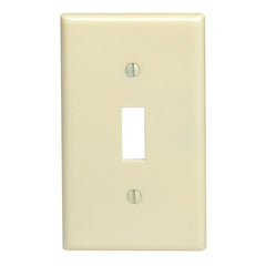 Leviton 020-86001-000 Wallplate, 4-1/2 in L, 2-3/4 in W, 1 -Gang, Thermoset, Ivory, Smooth