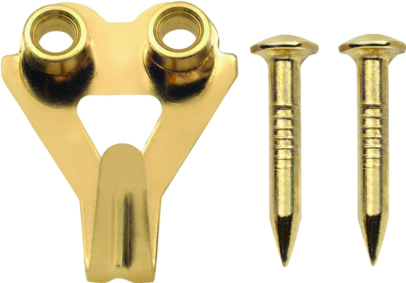OOK 50036 Picture Hanger, 50 lb, Steel, Brass, Gold