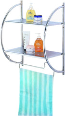Simple Spaces Y19-CH Bathroom Rack, 8.8 lb Each Shelf, 8.8 lb Each Towel Rack Max Weight Capacity, 1-Shelf, Metal