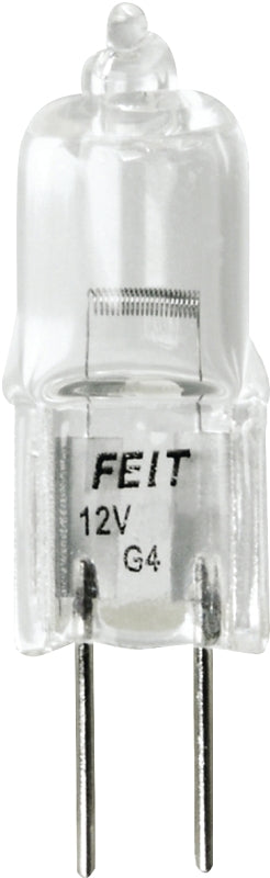 Feit Electric BPQ15T3-6/CAN Halogen Bulb, 15 W, G4 Lamp Base, JC T3 Lamp, 3000 K Color Temp, 2000 hr Average Life