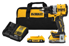 DeWALT XR Series DCD800D1E1 Drill Driver Kit, Battery Included, 20 V, 2 Ah, 1/2 in Chuck, Keyless, Ratcheting Chuck