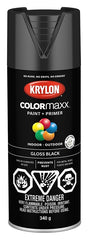 Krylon 455050007 Enamel Spray Paint, Gloss, Black, 12 oz, Can