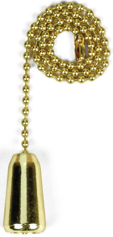 Jandorf 60315 Teardrop Pull Chain, 12 in L Chain, Solid Brass