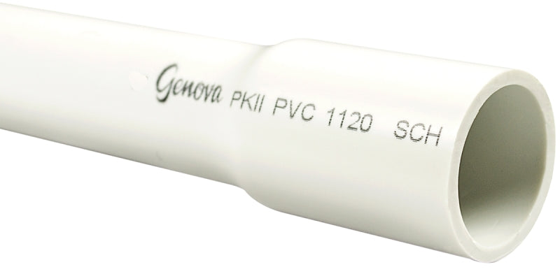 JM Eagle SDR Series 27615 Pipe, 1-1/2 in, 20 ft L, Solvent Weld, PVC