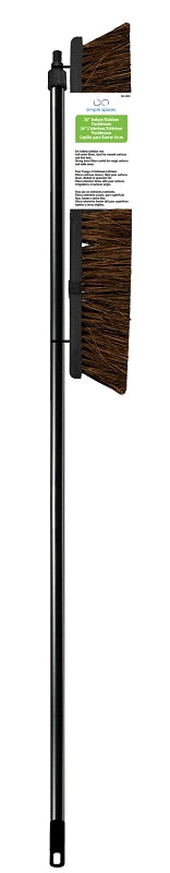Simple Spaces 92008 Push Broom, 3-1/4 in L Trim, 56-1/8 in L, Threaded, Wood Handle