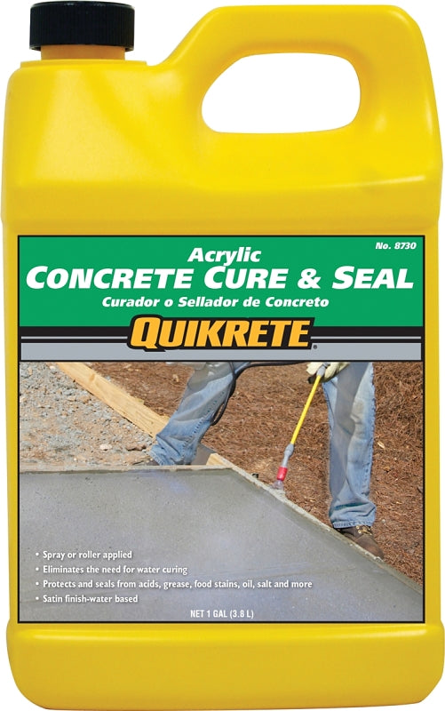 Quikrete 873003 Acrylic Concrete Cure and Seal, White, Liquid, 1 gal Bottle