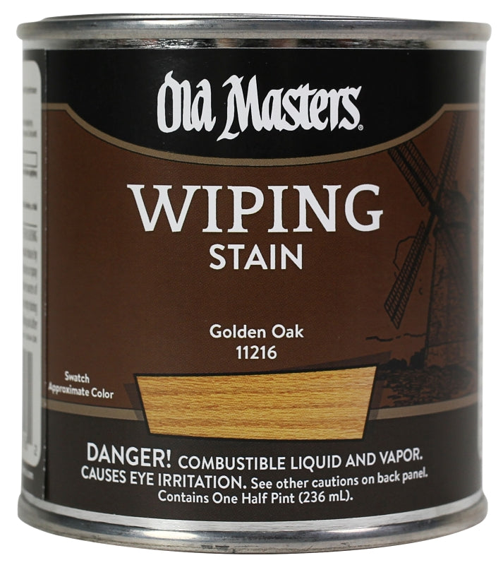 Old Masters 11216 Wiping Stain, Golden Oak, Liquid, 0.5 pt, Can