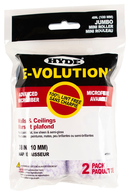 Hyde 47310 Jumbo Mini Roller Cover, 3/8 in Thick Nap, 4 in L
