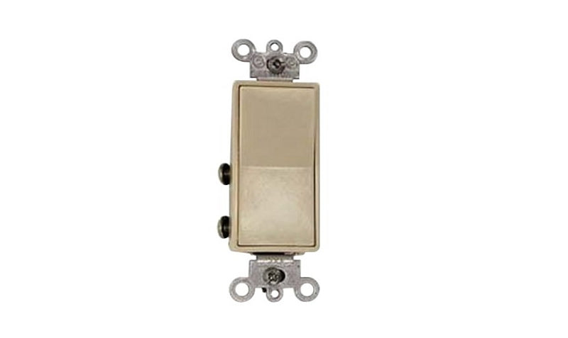 Decora S11-05604-2IS Rocker Switch with Ground Screw, 15 A, 120/277 V, 4-Way, Lead Wire Terminal, Ivory
