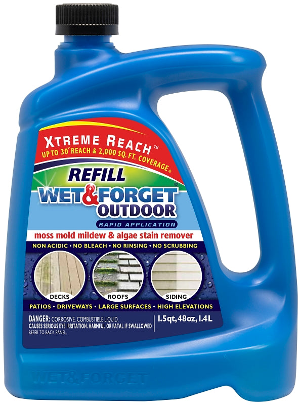 Wet & Forget 805048RF Outdoor Hose End Refill, 48 oz, Liquid, Characteristic, Clear Yellow