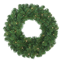 Puleo Asia Limited 333-4041-W24LW Pre-Lit Western Hemlock Wreath, B/O, 24 in