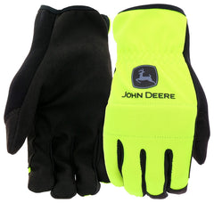 John Deere JD86018-L High-Dexterity Work Gloves, Men's, L, Reinforced Thumb, Shirred Cuff, Spandex/Synthetic Leather