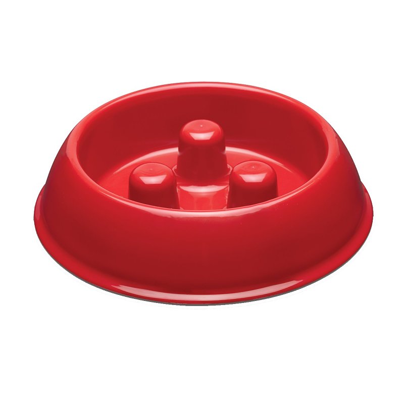 ProSelect ZX7082 14 Slow Feeder Bowl, S, 12 oz Volume, Plastic, Red