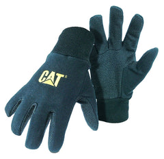 Cat CAT015400L Breathable Gloves, L, Cotton/PVC, Black
