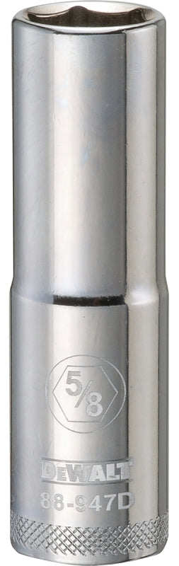 DeWALT DWMT88947OSP Drive Socket, 5/8 in Socket, 1/2 in Drive, 6-Point, Vanadium Steel, Polished Chrome