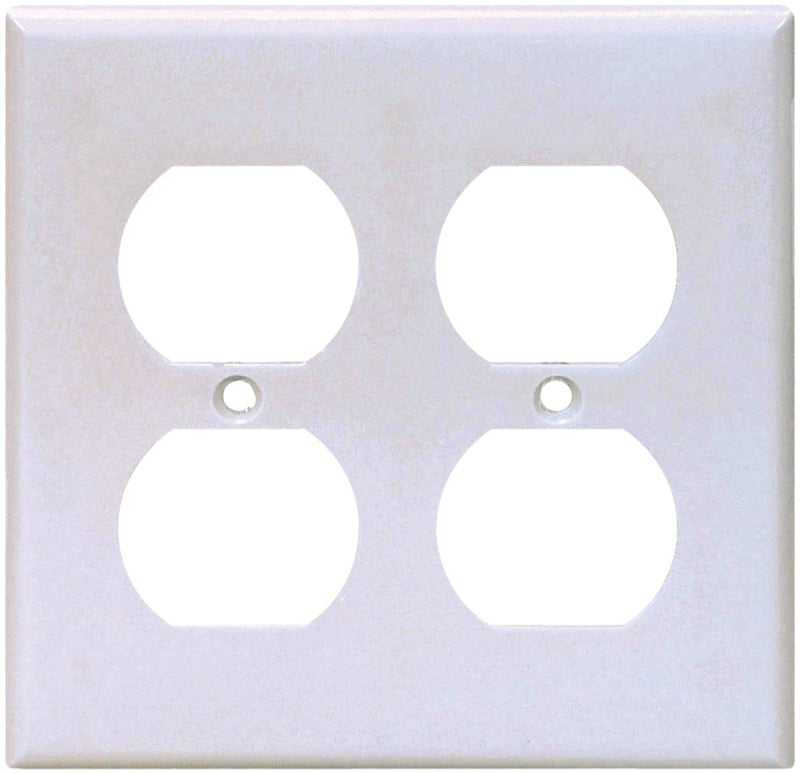 Eaton Wiring Devices 2150W-BOX Receptacle Wallplate, 4-1/2 in L, 4-9/16 in W, 2 -Gang, Thermoset, White