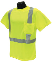 Radwear ST11-2PGS-L Safety T-Shirt, L, Polyester, Green, Short Sleeve, Pullover