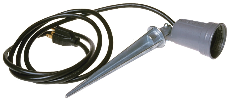 Bell 5792-0 Spike Light, 125 V, 75 to 150 W, Incandescent Lamp, Metallic Fixture, Gray Fixture