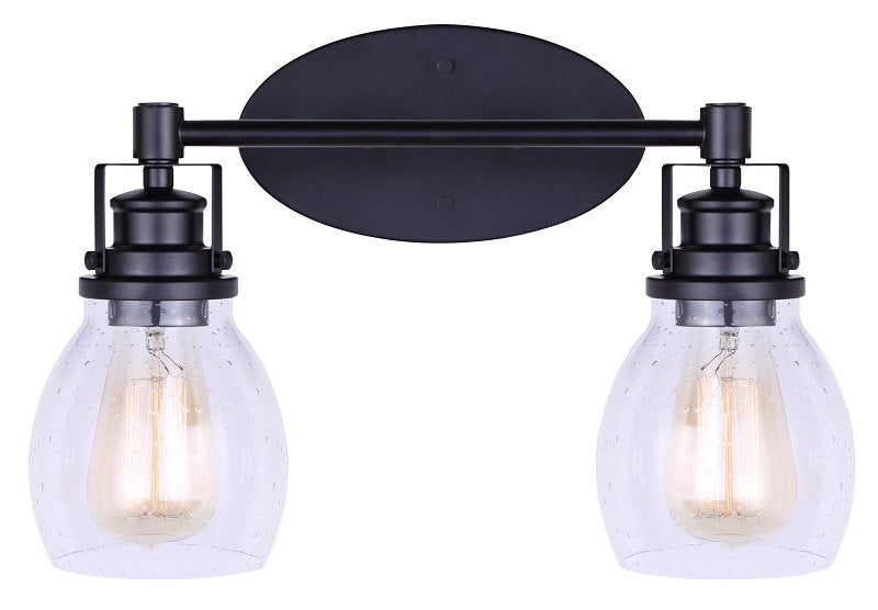 VANITY LIGHT 2LT SEED BLK 100W