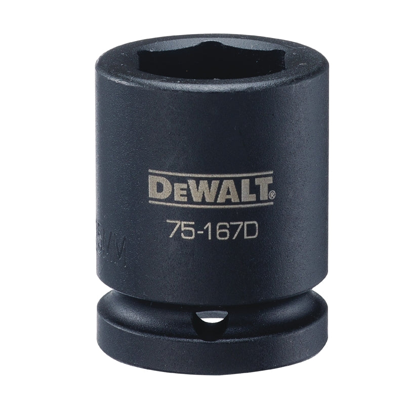DeWALT DWMT75167OSP Impact Socket, 25 mm Socket, 3/4 in Drive, 6-Point, CR-440 Steel, Black Oxide