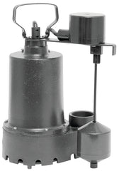 Superior Pump 92541 Sump Pump, 4.9 A, 120 V, 0.5 hp, 1-1/2 in Outlet, 55 gpm, Iron