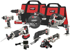 PORTER-CABLE PCCK619L8 Combination Kit, Battery Included, 20 V, 8-Tool, Lithium-Ion Battery