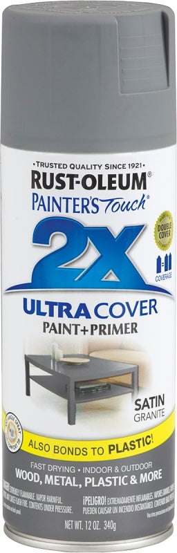 2X Ultra Cover 334069 Spray Paint, Satin, Granite, 12 oz, Can