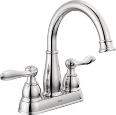 DELTA Windemere Series 25896LF Bathroom Faucet, 1.2 gpm, 2-Faucet Handle, Chrome Plated, Lever Handle