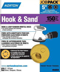 NORTON 04059 Sanding Disc, 5 in Dia, Coated, P150 Grit, Fine, Aluminum Oxide Abrasive, Paper Backing