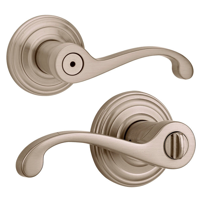 Kwikset Signature Series 730CHL 15 Privacy Door Lever, Thumbturn Lock, Satin Nickel, Knob Handle, Zinc, Residential