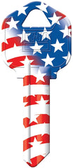 Hy-Ko 16010KW1FLAG Key Blank, Solid Brass, Painted, For: Kwikset KW1, Titan KW10 Keyways