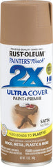 2X Ultra Cover 334076 Spray Paint, Satin, Nutmeg, 12 oz, Can