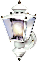 Heath Zenith HZ-4150-WH Motion Activated Decorative Light, 120 V, 100 W, Incandescent Lamp, Glass/Metal Fixture, White