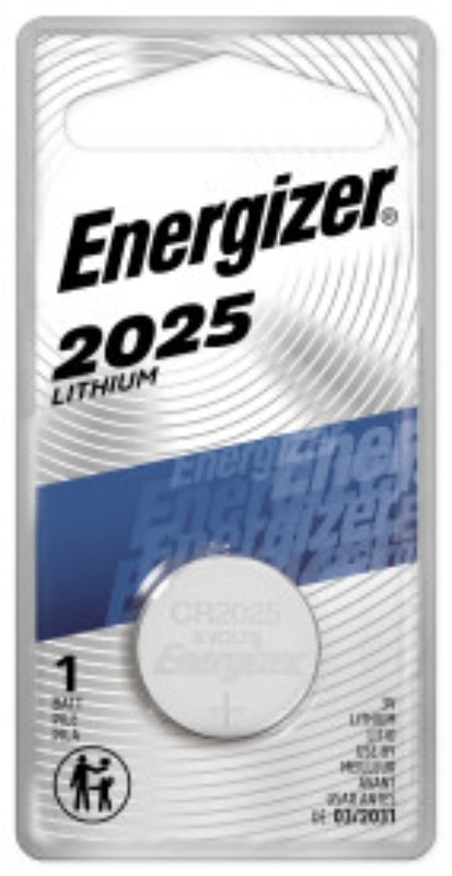 Energizer ECR2025BP Coin Cell Battery, 3 V Battery, 170 mAh, CR2025 Battery, Lithium, Manganese Dioxide