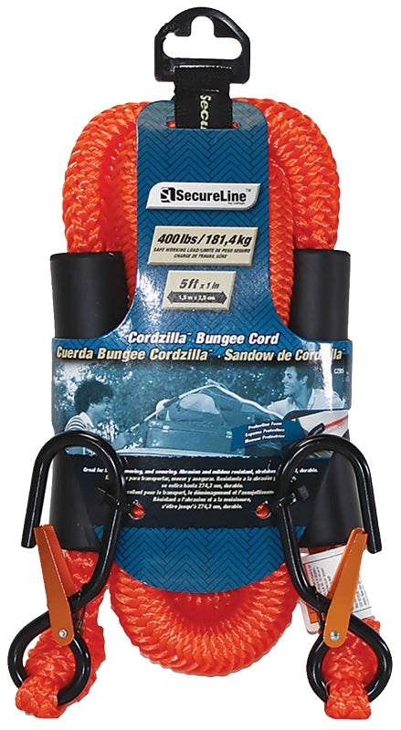 Wellington CZB5 Stretch Rope, 8 mm Dia, 5 ft L, Polypropylene, Orange