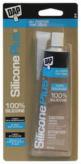 DAP Silicone Plus 73358 Window and Door Sealant, Clear, 40 to 120 deg F, 83 mL Squeeze Tube