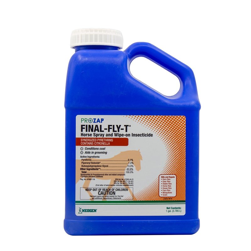 Prozap Final-Fly-T 1597010 Equine Insecticide, Liquid, Clear/Light Yellow, Strong, 1 gal