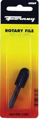 Forney 60069 Cylindrical Rotary File with Rounded End, 1/2 in Dia Cutting, 1/4 in Dia Shank, Steel