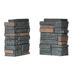 DuraKwik Stone 310YHC Siding Corner, 13 in L, 10 in W, 4 in Thick, Interlocking Edge, Stacked Stone Profile