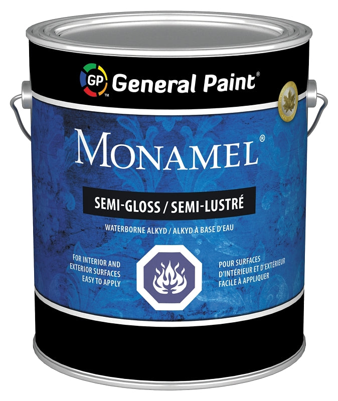 General Paint Monamel 34-020-16 Exterior Paint, Semi-Gloss, White, 1 gal