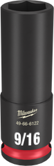 Milwaukee SHOCKWAVE Impact Duty Series 49-66-6122 Deep Impact Socket, 9/16 in Socket, 3/8 in Drive, Square Drive